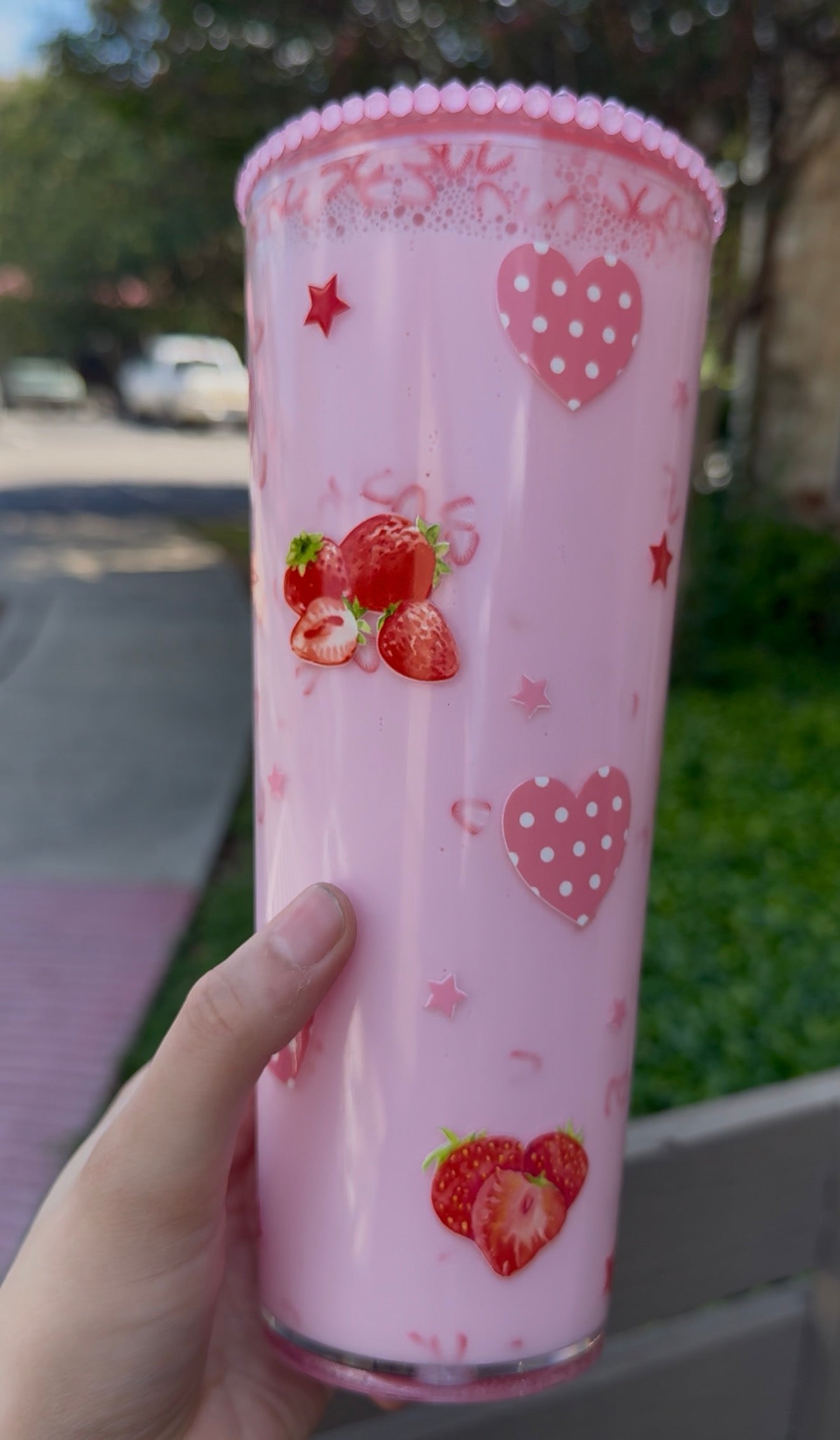 Strawberry milk tumbler